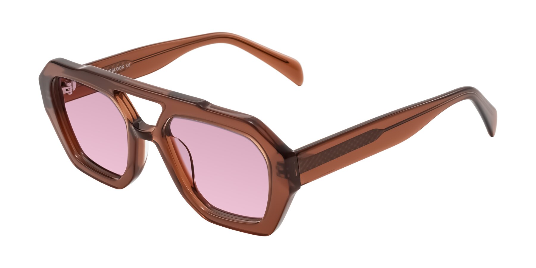 Angle of Silva in Brown with Light Wine Tinted Lenses