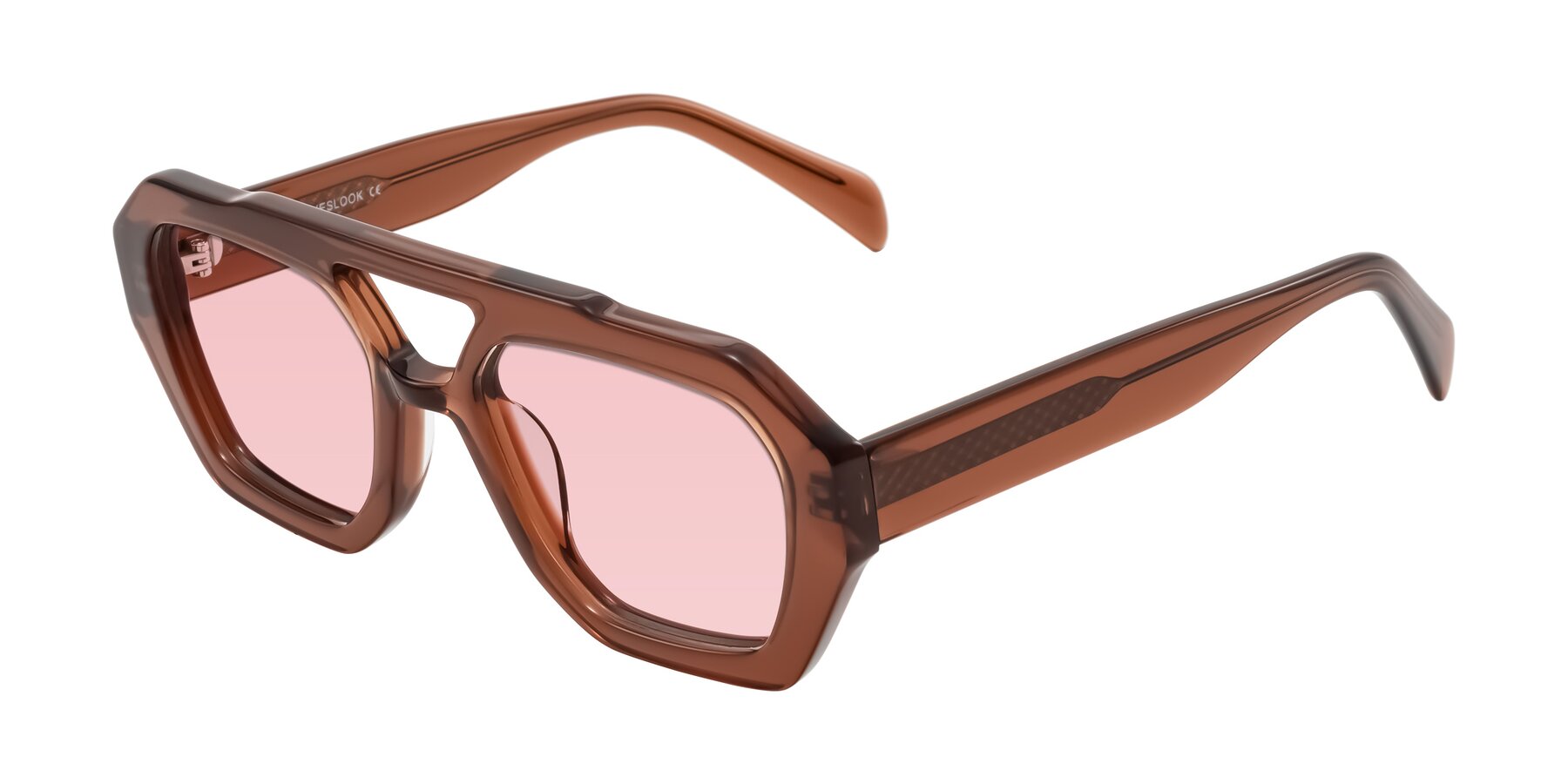 Angle of Silva in Brown with Light Garnet Tinted Lenses