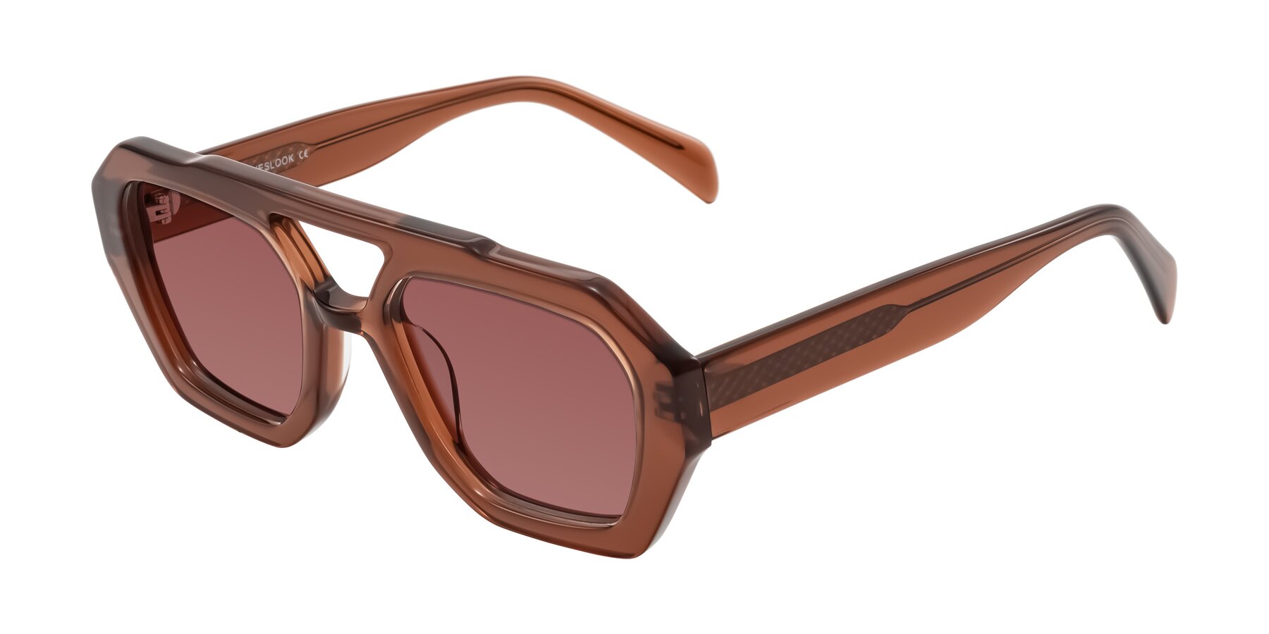 Angle of Silva in Brown with Garnet Tinted Lenses
