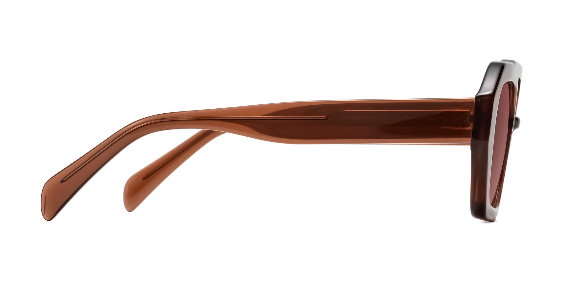 Side of Silva in Brown with Garnet Tinted Lenses