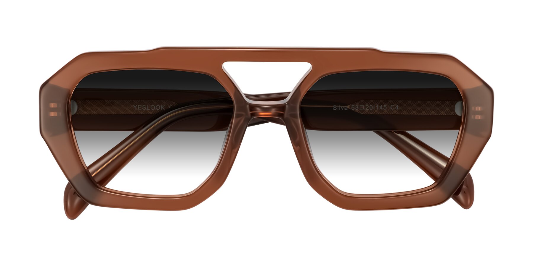 Folded Front of Silva in Brown with Gray Gradient Lenses