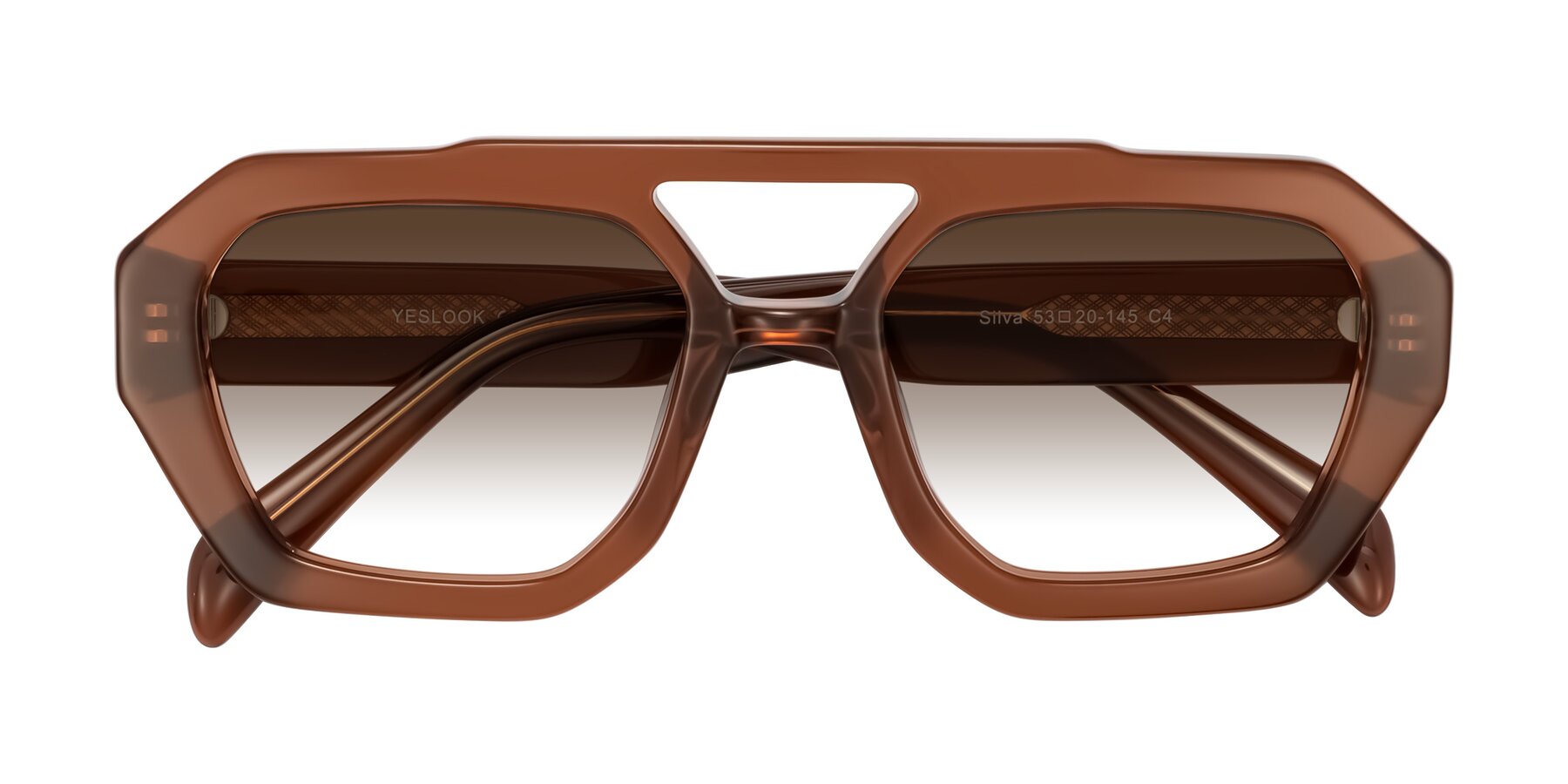 Folded Front of Silva in Brown with Brown Gradient Lenses