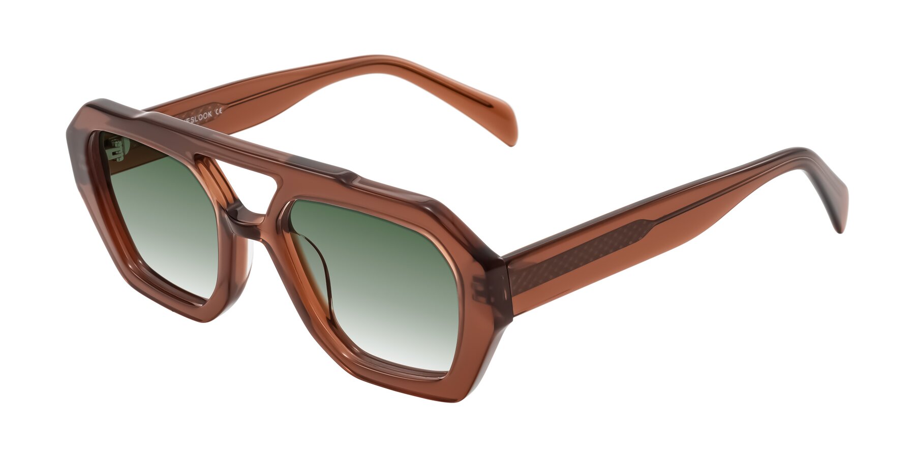 Angle of Silva in Brown with Green Gradient Lenses