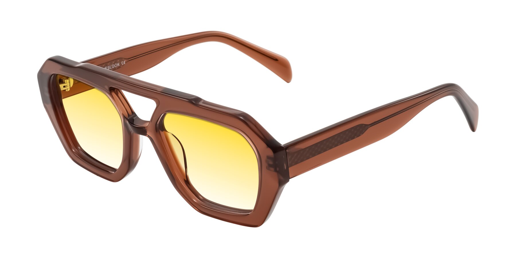 Angle of Silva in Brown with Yellow Gradient Lenses