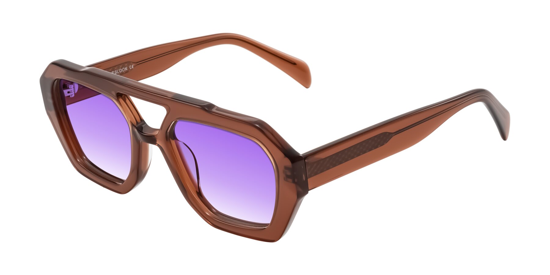 Angle of Silva in Brown with Purple Gradient Lenses