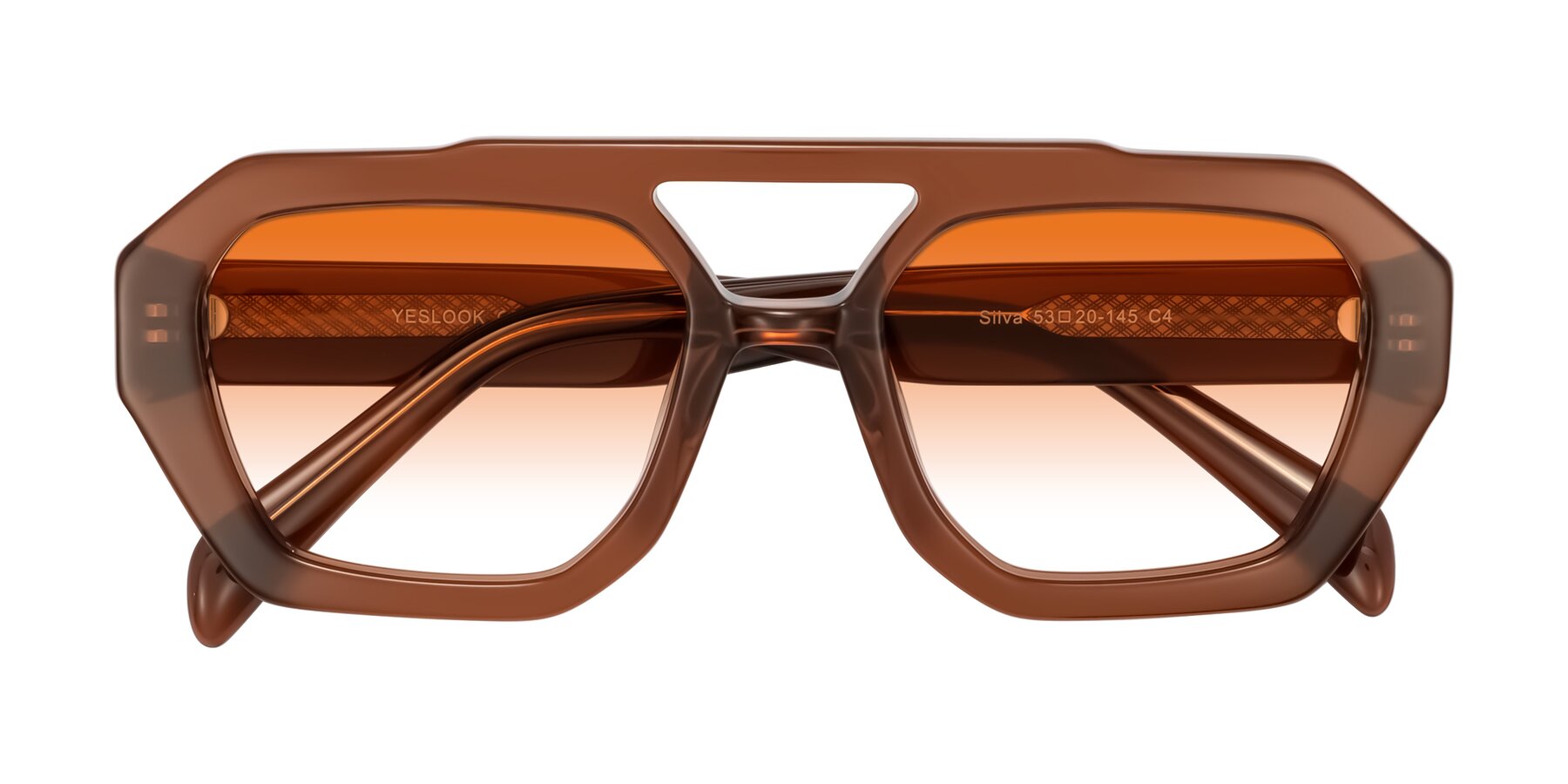 Folded Front of Silva in Brown with Orange Gradient Lenses