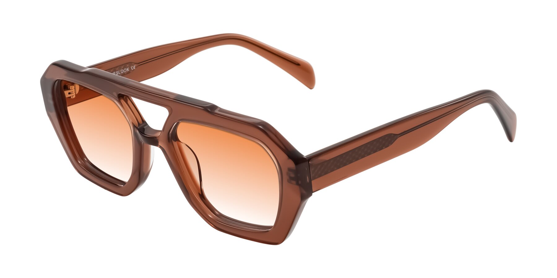 Angle of Silva in Brown with Orange Gradient Lenses