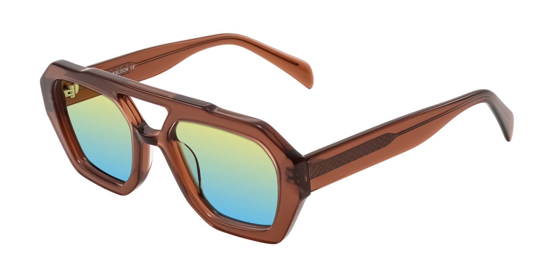 Angle of Silva in Brown with Yellow / Blue Gradient Lenses