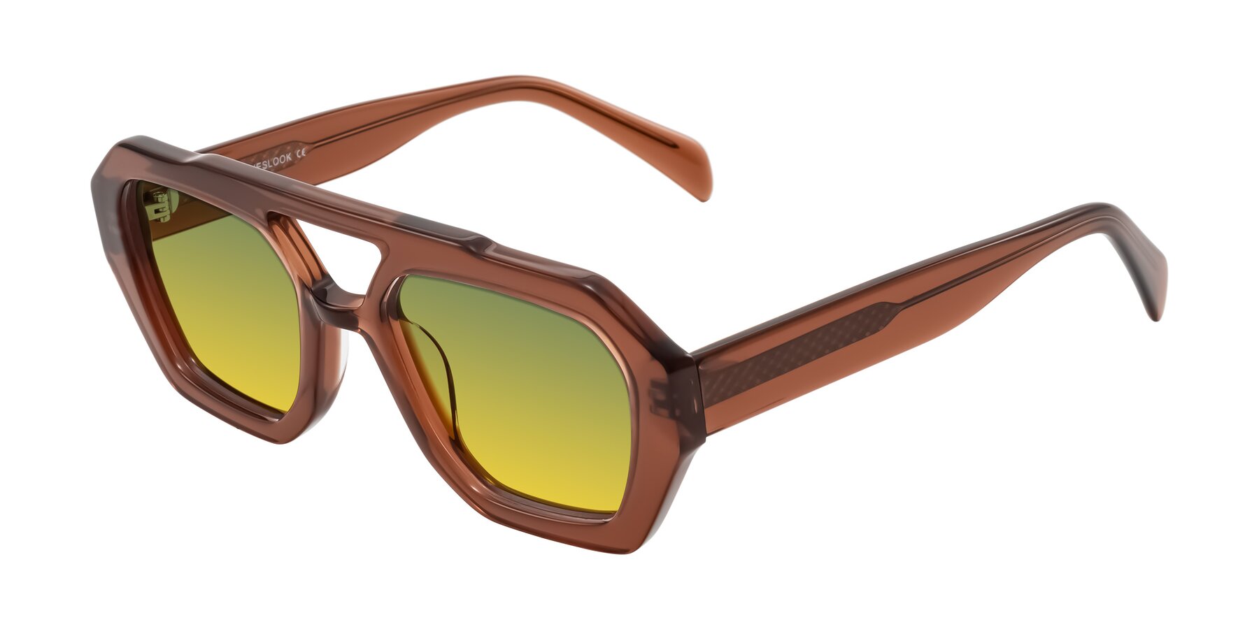 Angle of Silva in Brown with Green / Yellow Gradient Lenses