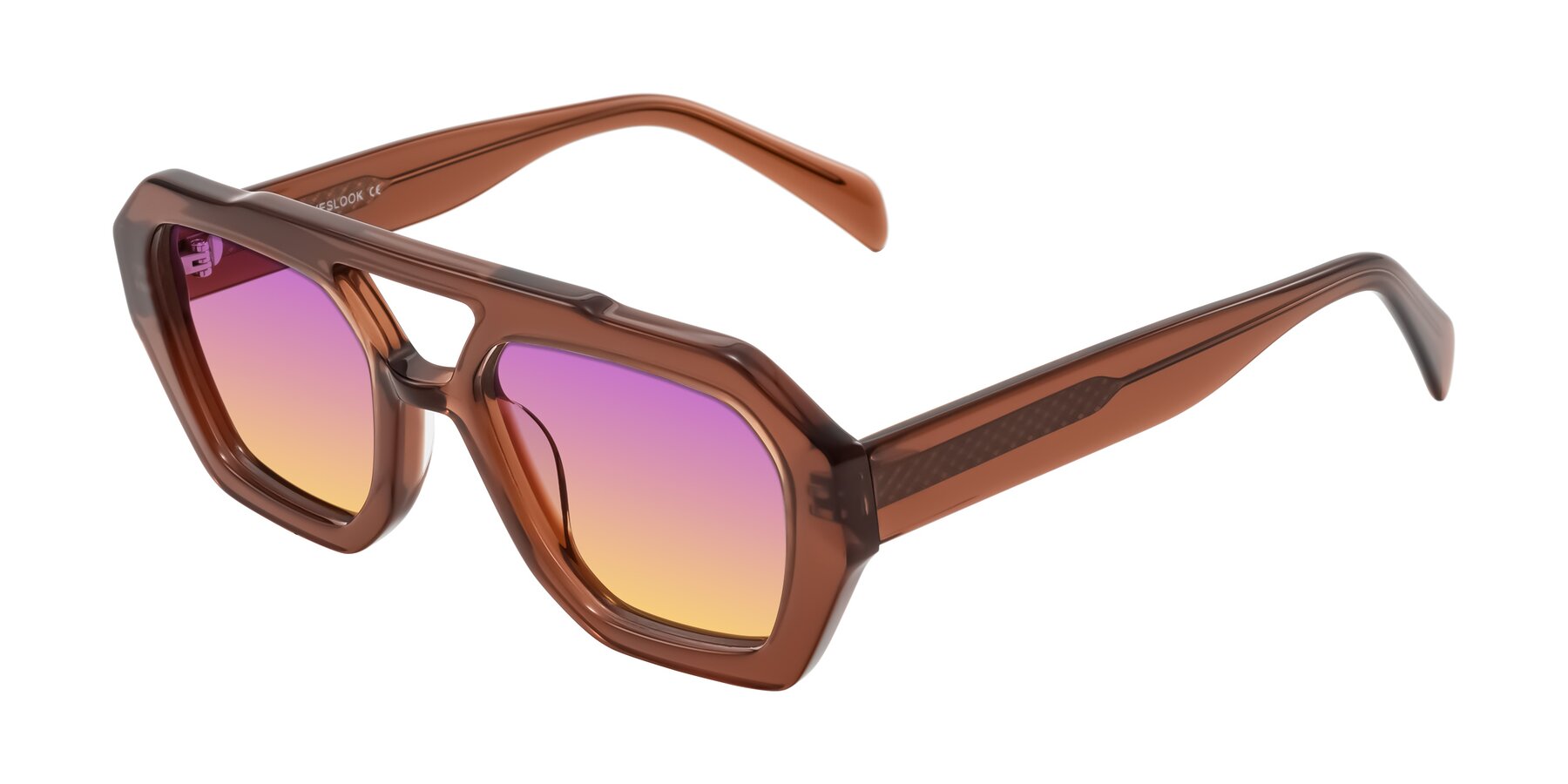 Angle of Silva in Brown with Purple / Yellow Gradient Lenses