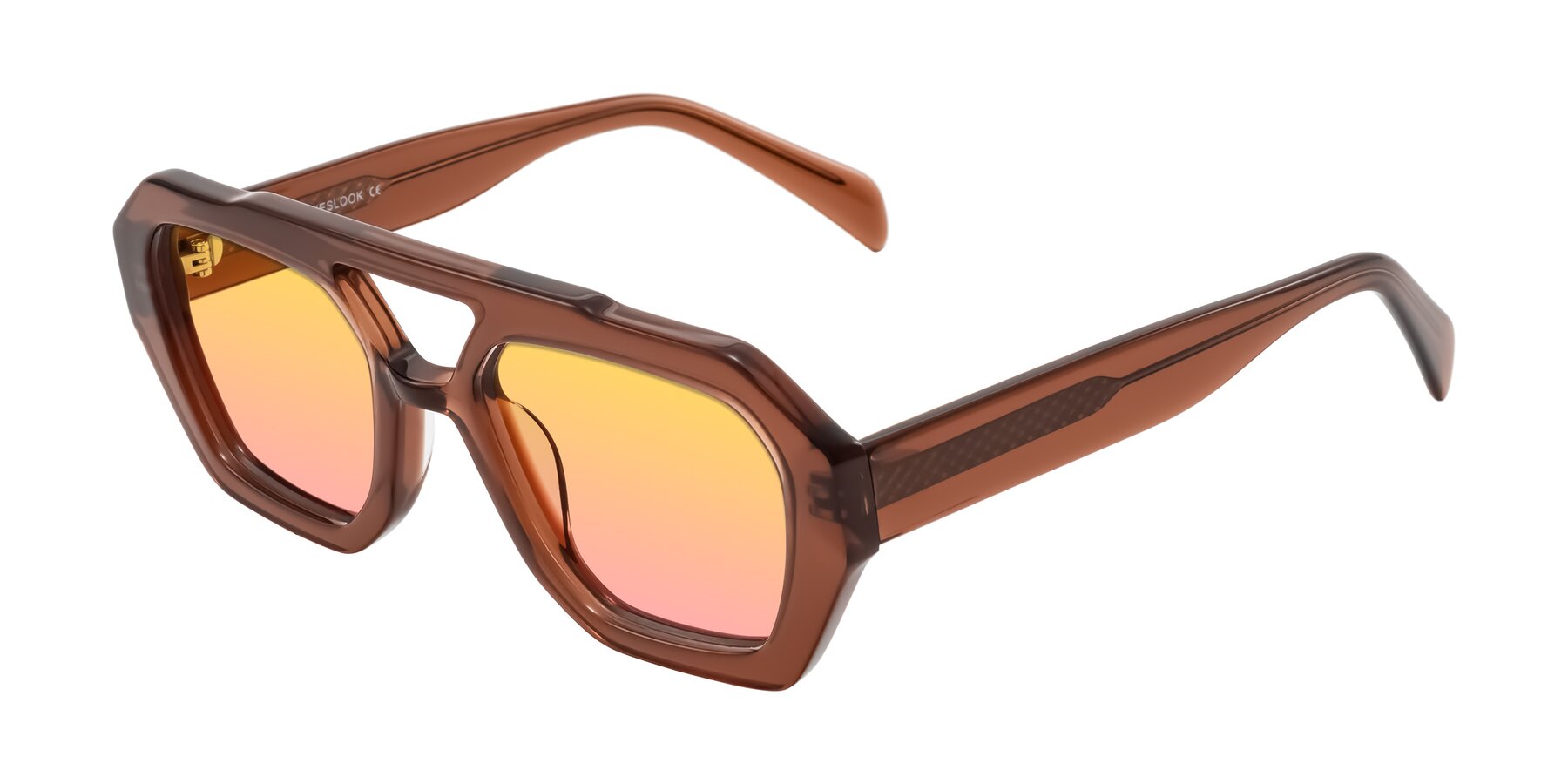 Angle of Silva in Brown with Yellow / Pink Gradient Lenses