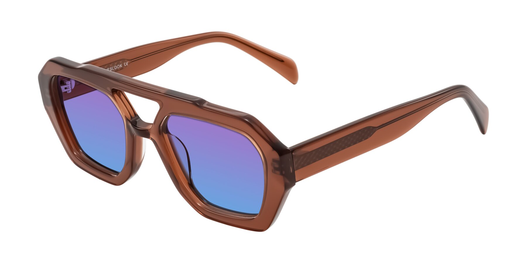 Angle of Silva in Brown with Purple / Blue Gradient Lenses