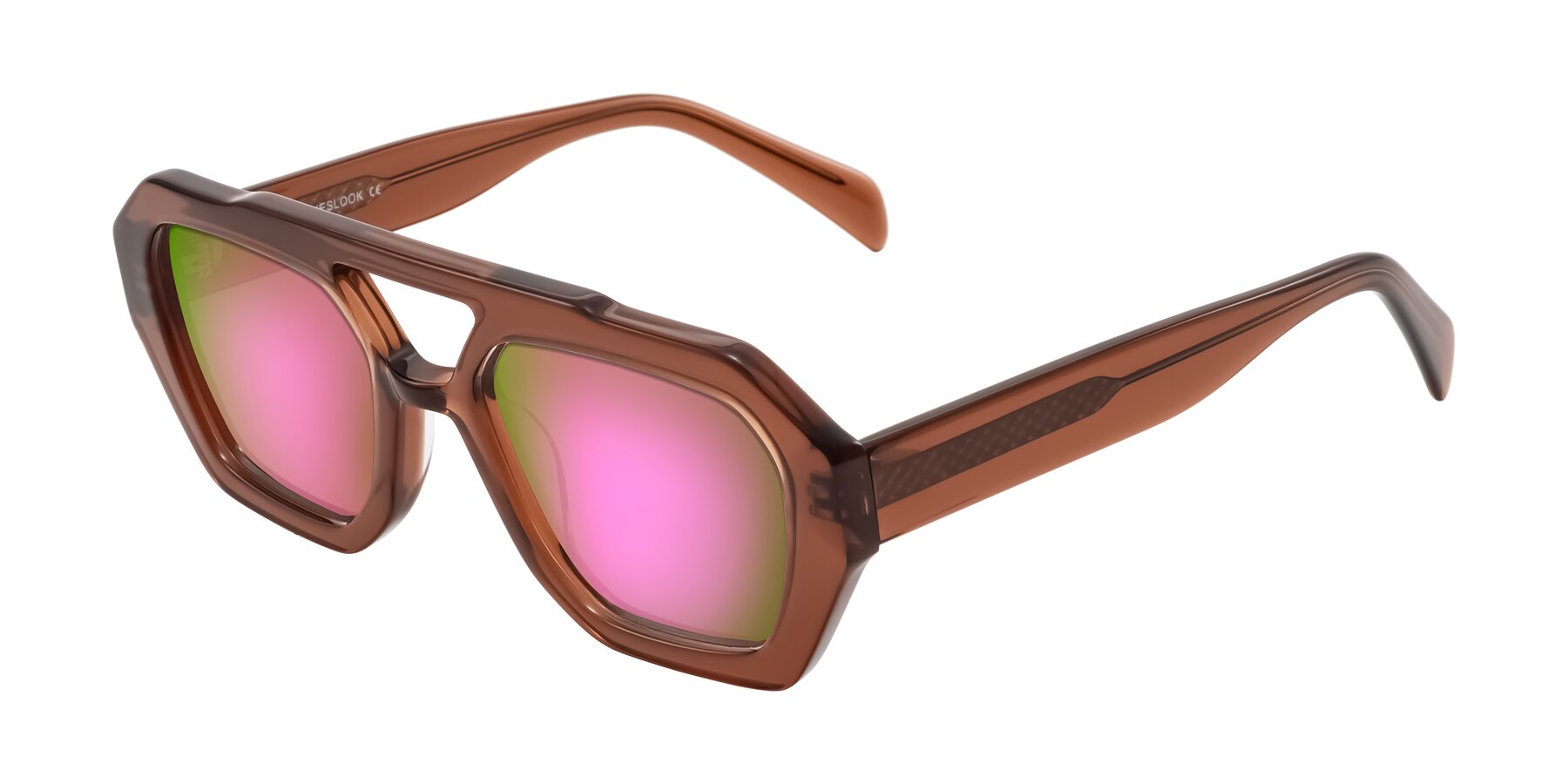 Angle of Silva in Brown with Pink Mirrored Lenses
