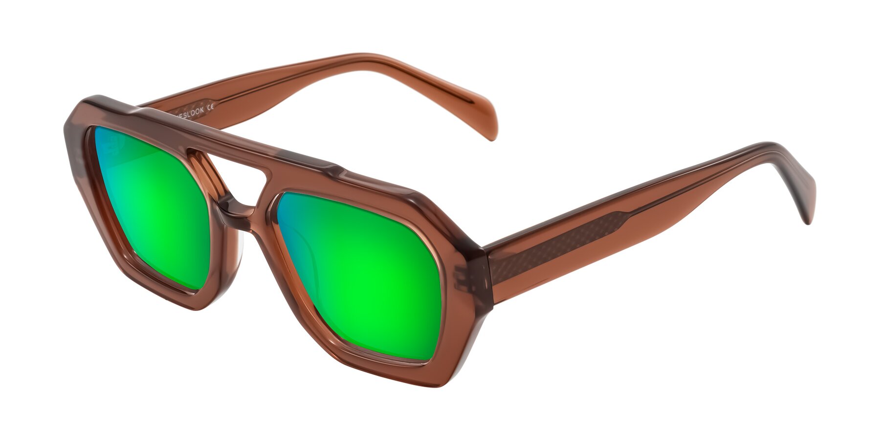 Angle of Silva in Brown with Green Mirrored Lenses