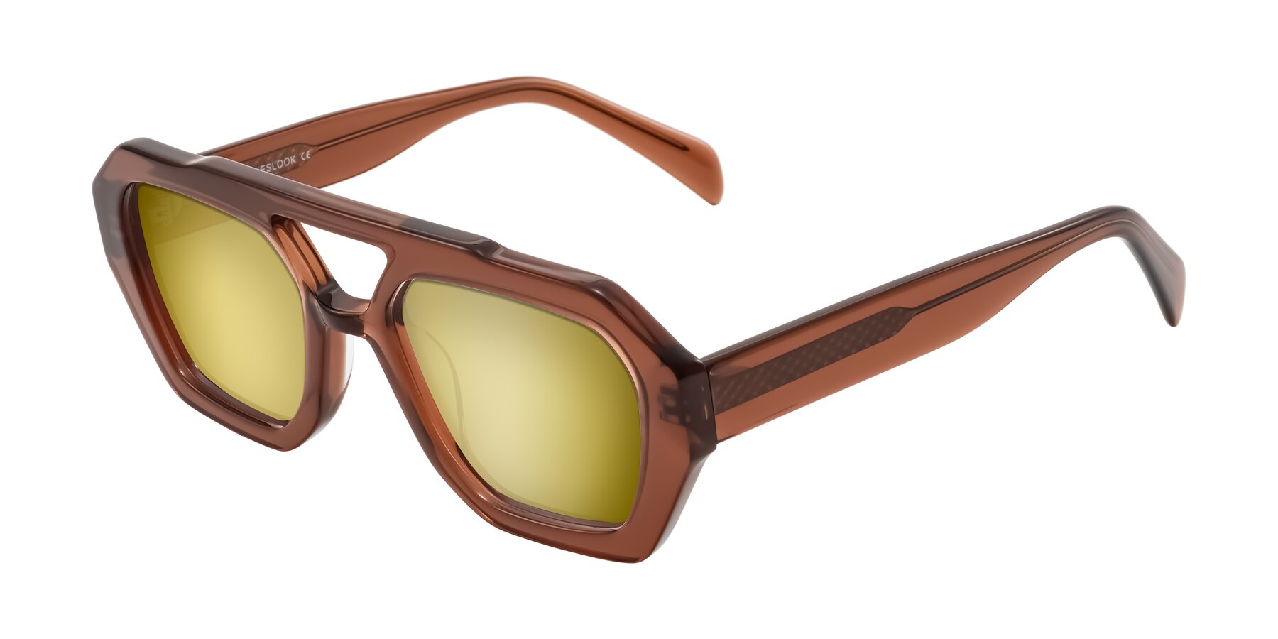 Angle of Silva in Brown with Gold Mirrored Lenses