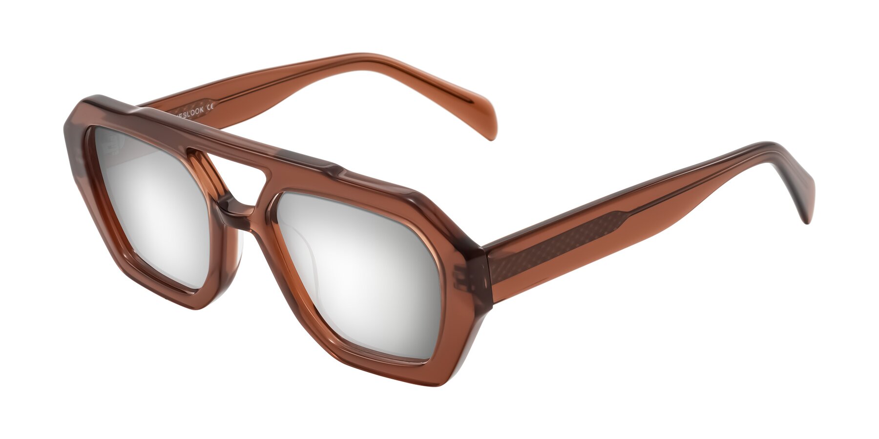 Angle of Silva in Brown with Silver Mirrored Lenses