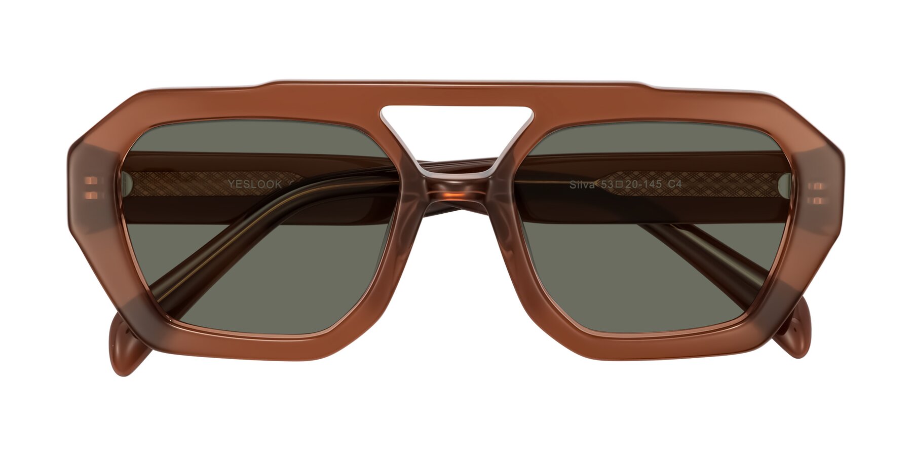 Folded Front of Silva in Brown with Gray Polarized Lenses
