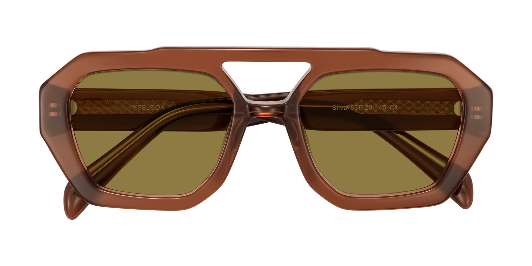 Folded Front of Silva in Brown with Brown Polarized Lenses