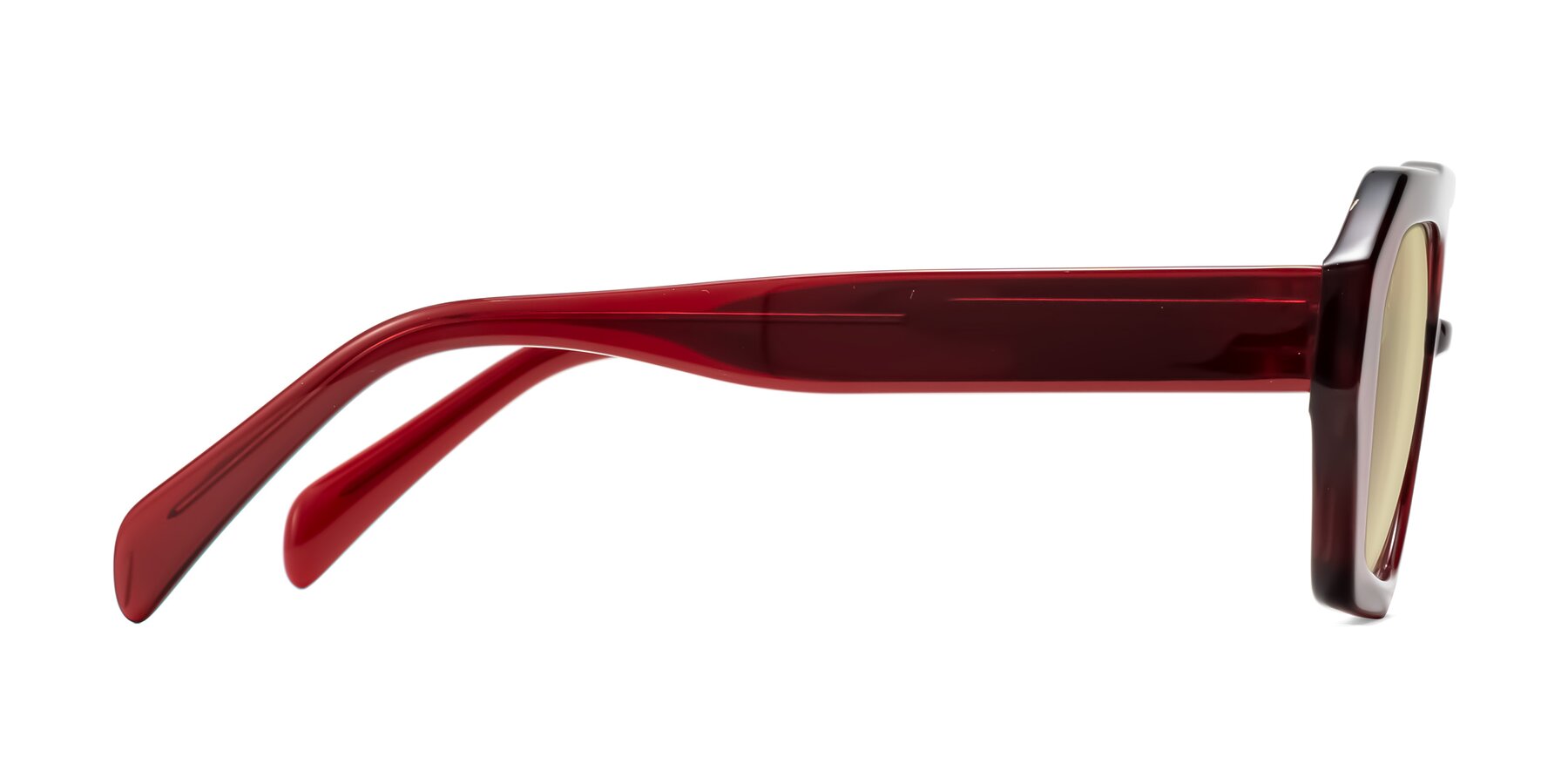 Side of Silva in Wine with Light Champagne Tinted Lenses