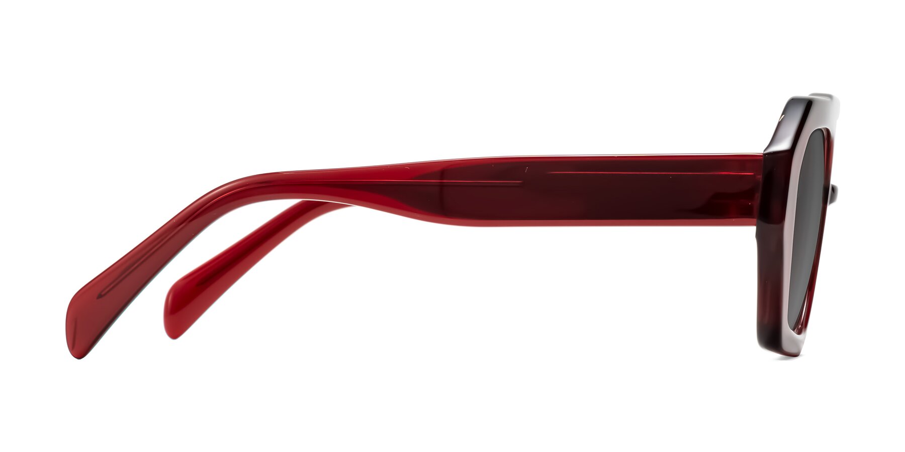 Side of Silva in Wine with Medium Gray Tinted Lenses