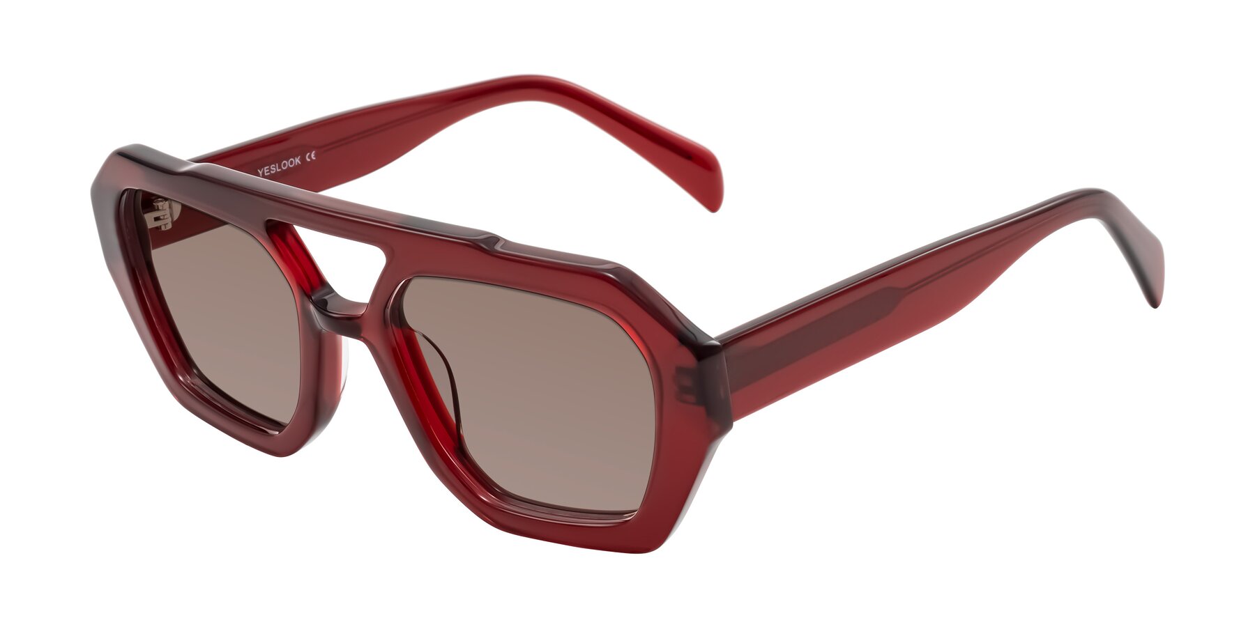 Angle of Silva in Wine with Medium Brown Tinted Lenses