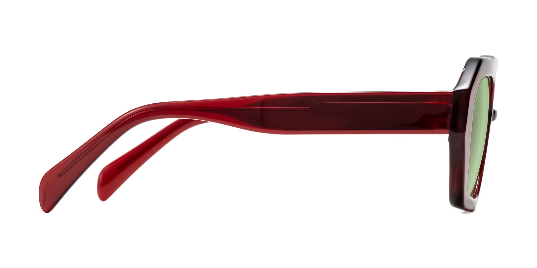 Side of Silva in Wine with Medium Green Tinted Lenses