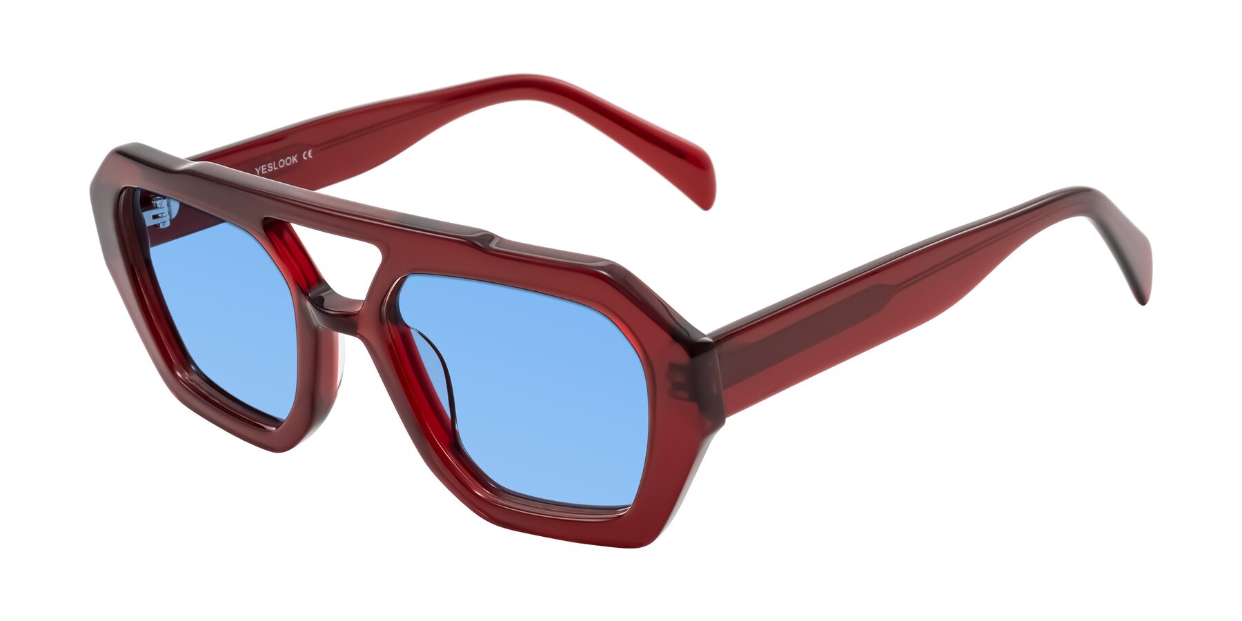 Angle of Silva in Wine with Medium Blue Tinted Lenses