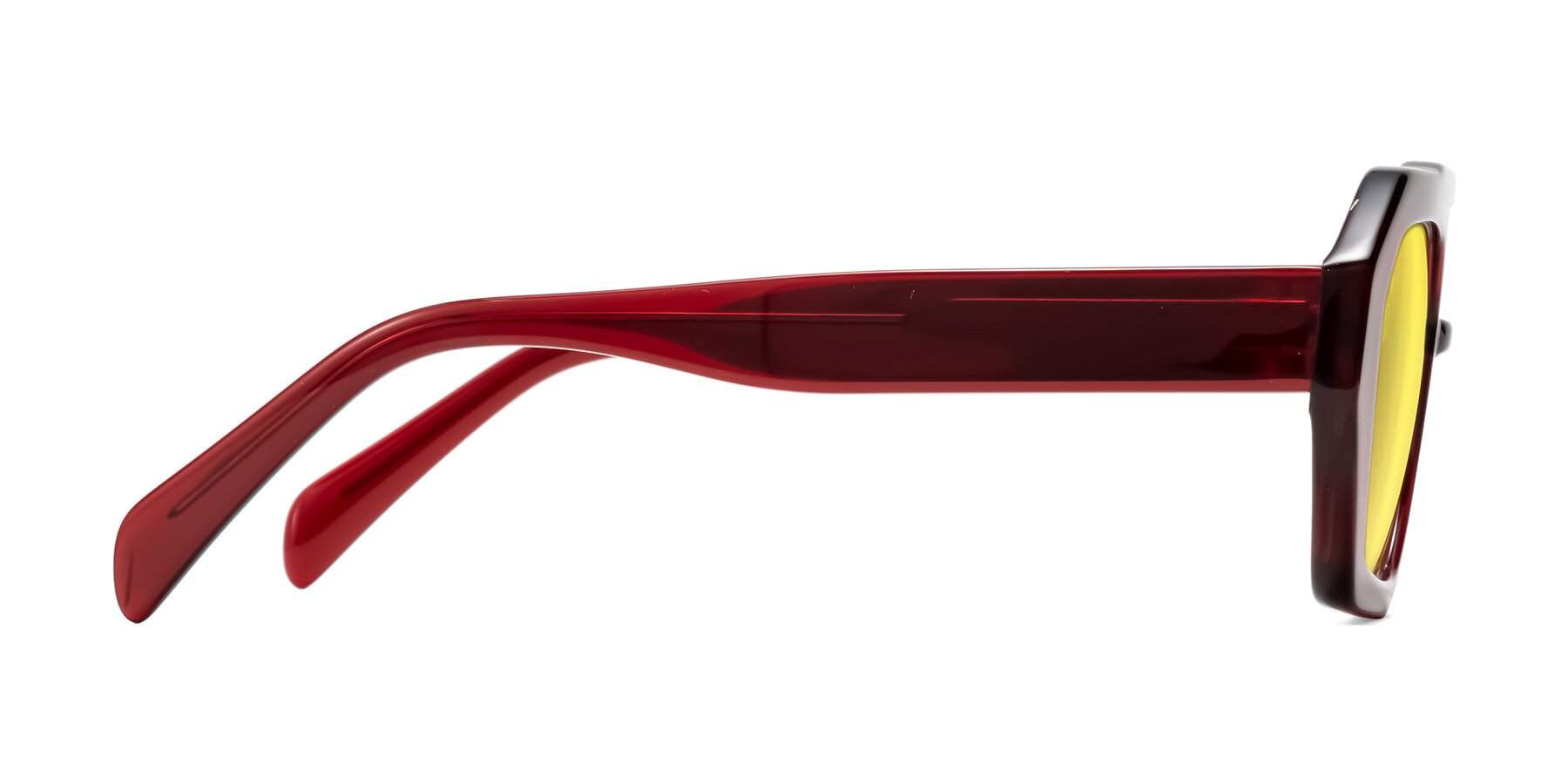 Side of Silva in Wine with Medium Yellow Tinted Lenses