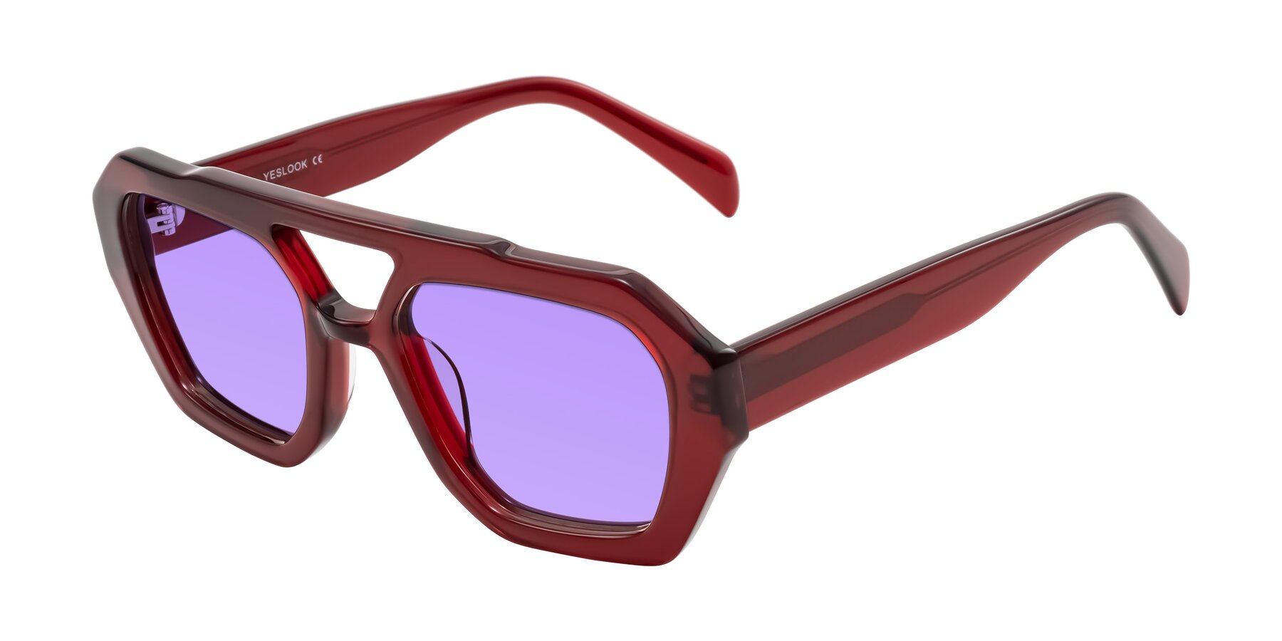 Angle of Silva in Wine with Medium Purple Tinted Lenses