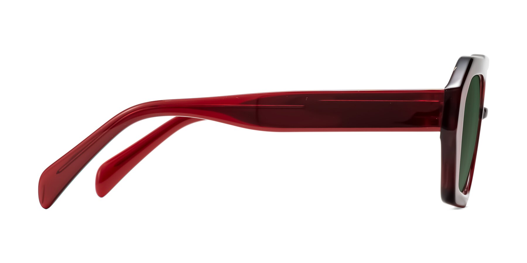 Side of Silva in Wine with Green Tinted Lenses