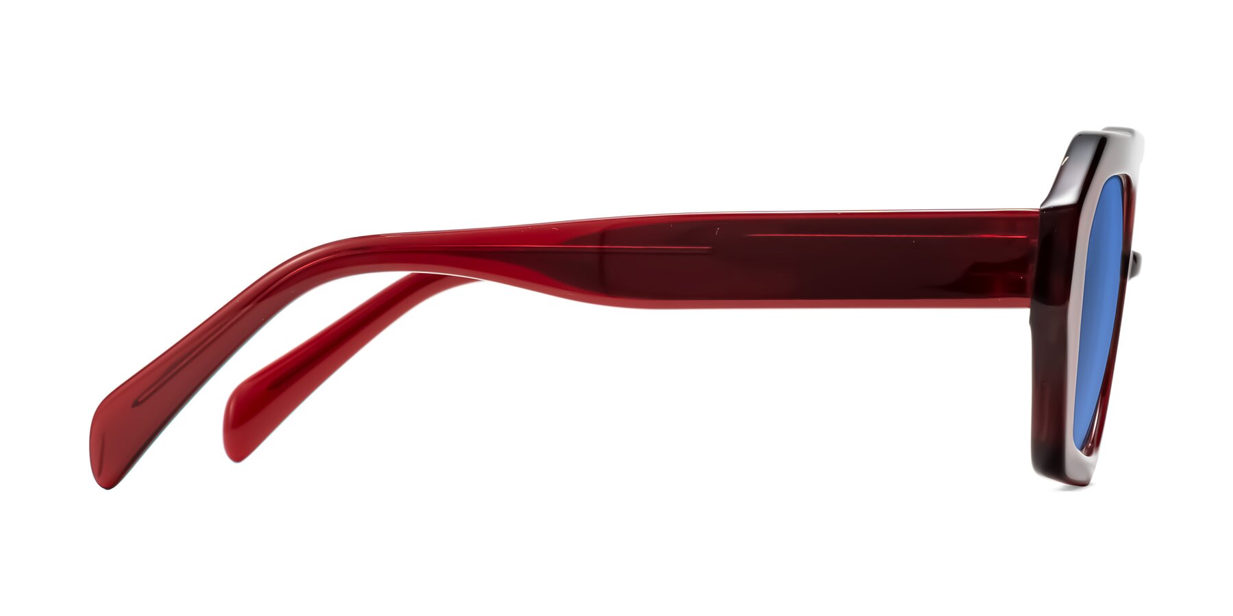 Side of Silva in Wine with Blue Tinted Lenses