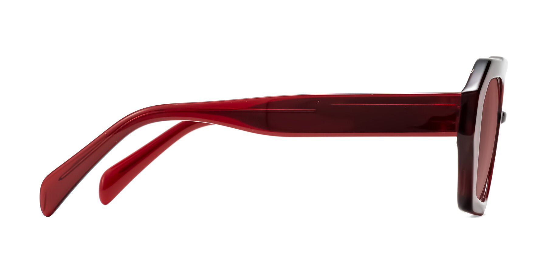Side of Silva in Wine with Garnet Tinted Lenses