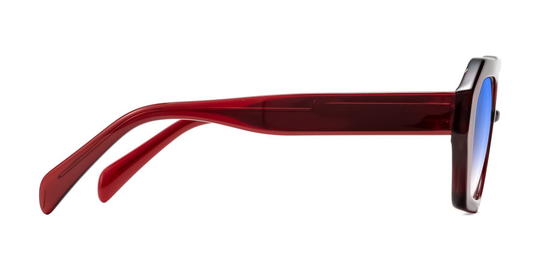 Side of Silva in Wine with Blue Gradient Lenses