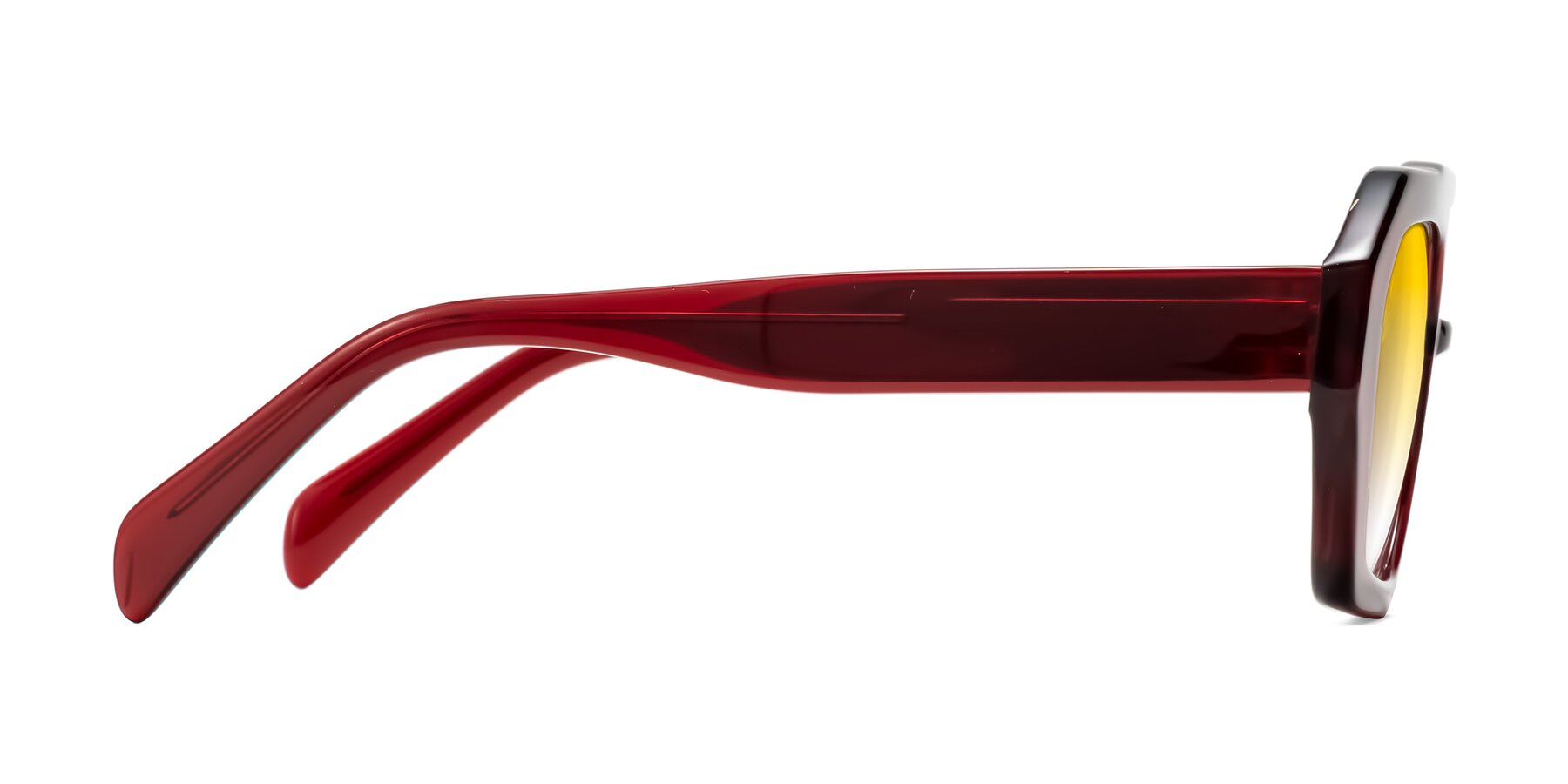 Side of Silva in Wine with Yellow Gradient Lenses