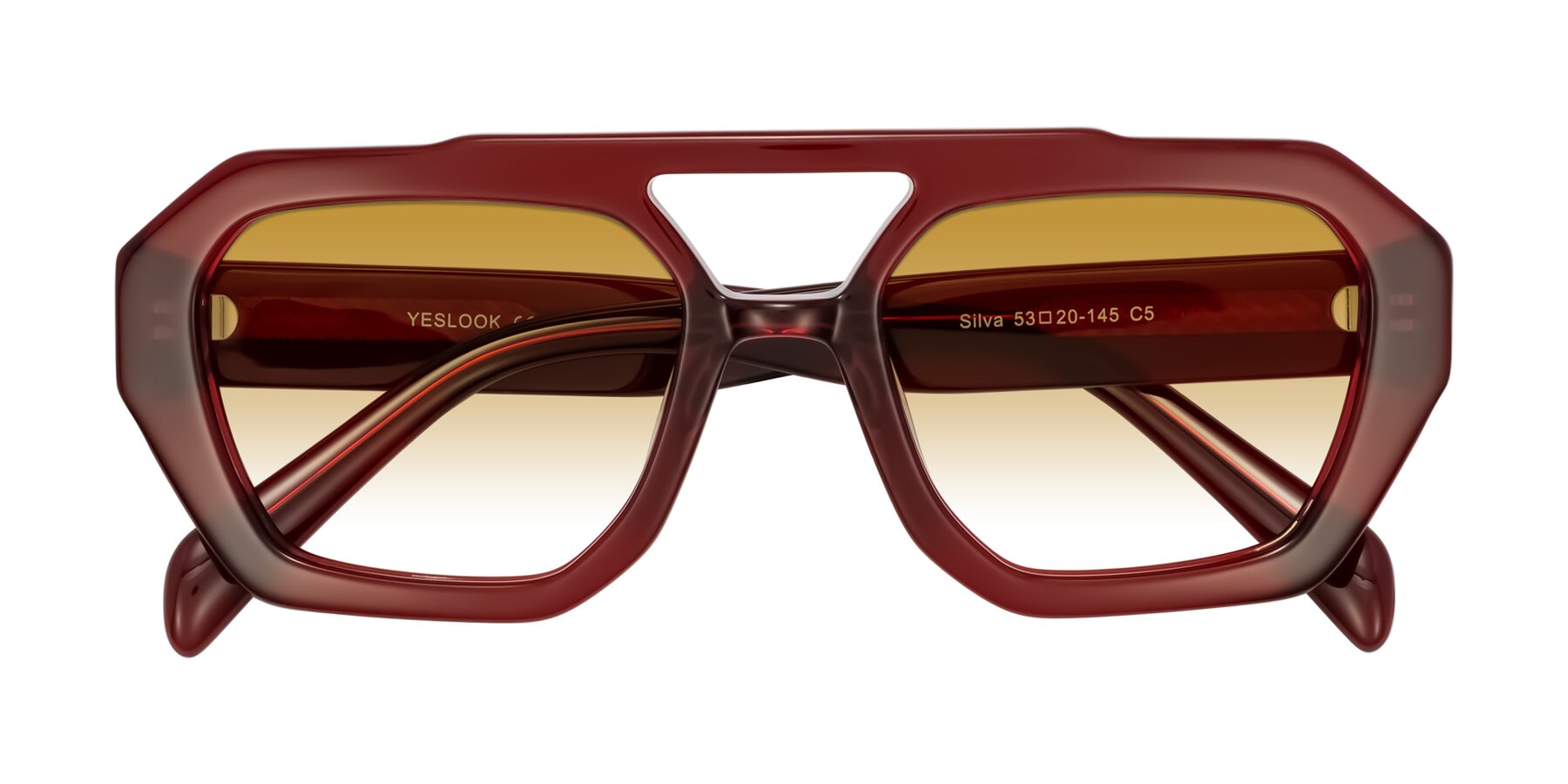Folded Front of Silva in Wine with Champagne Gradient Lenses