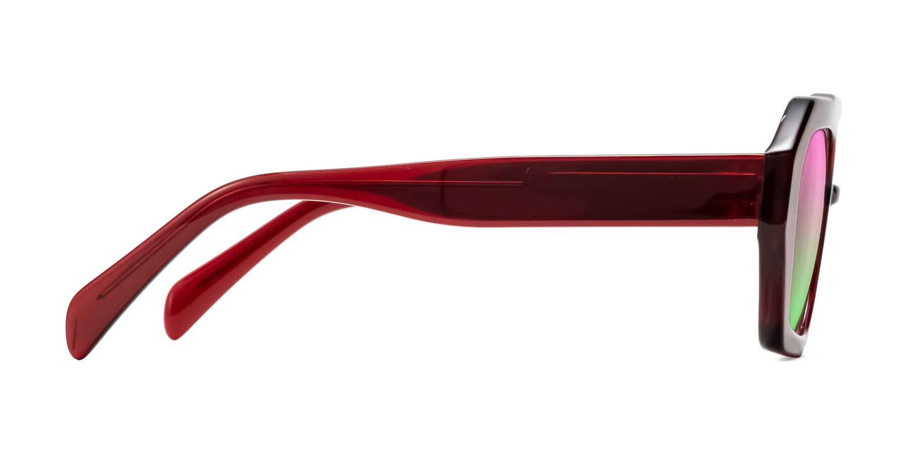 Side of Silva in Wine with Pink / Green Gradient Lenses