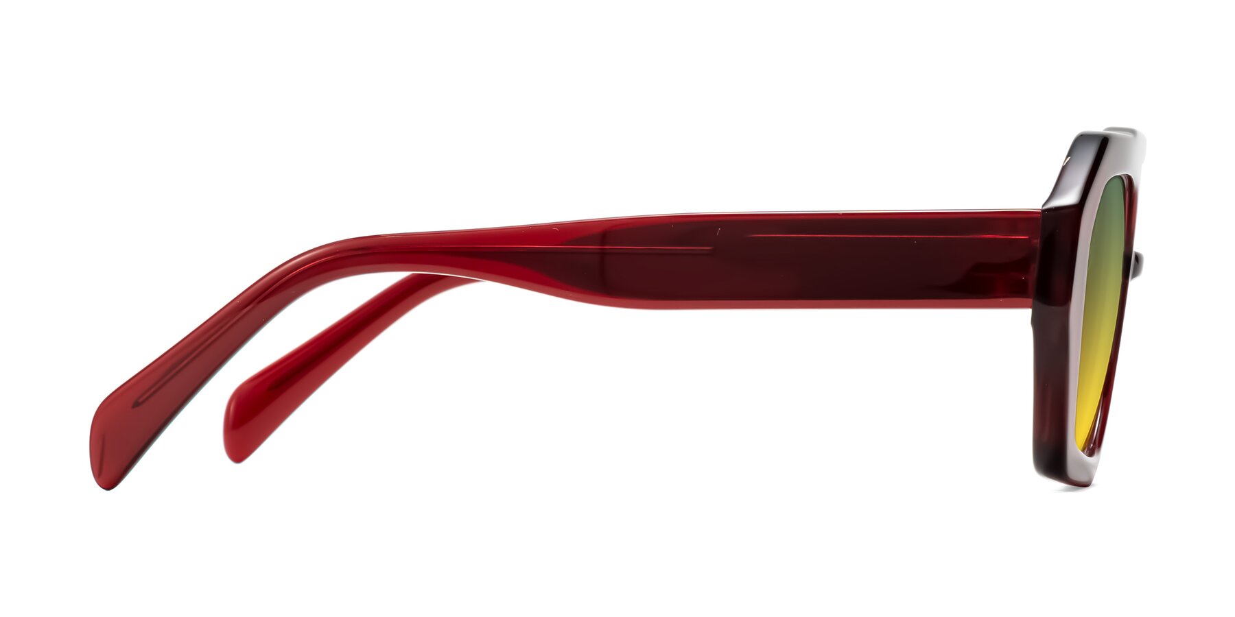 Side of Silva in Wine with Green / Yellow Gradient Lenses