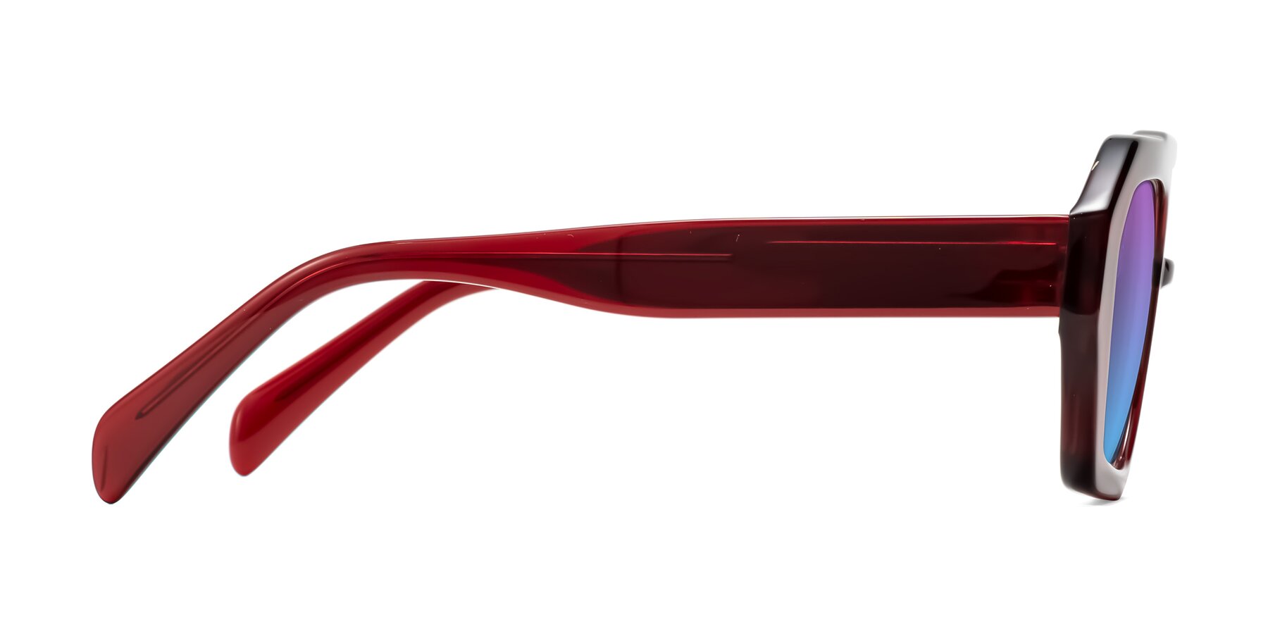 Side of Silva in Wine with Purple / Blue Gradient Lenses