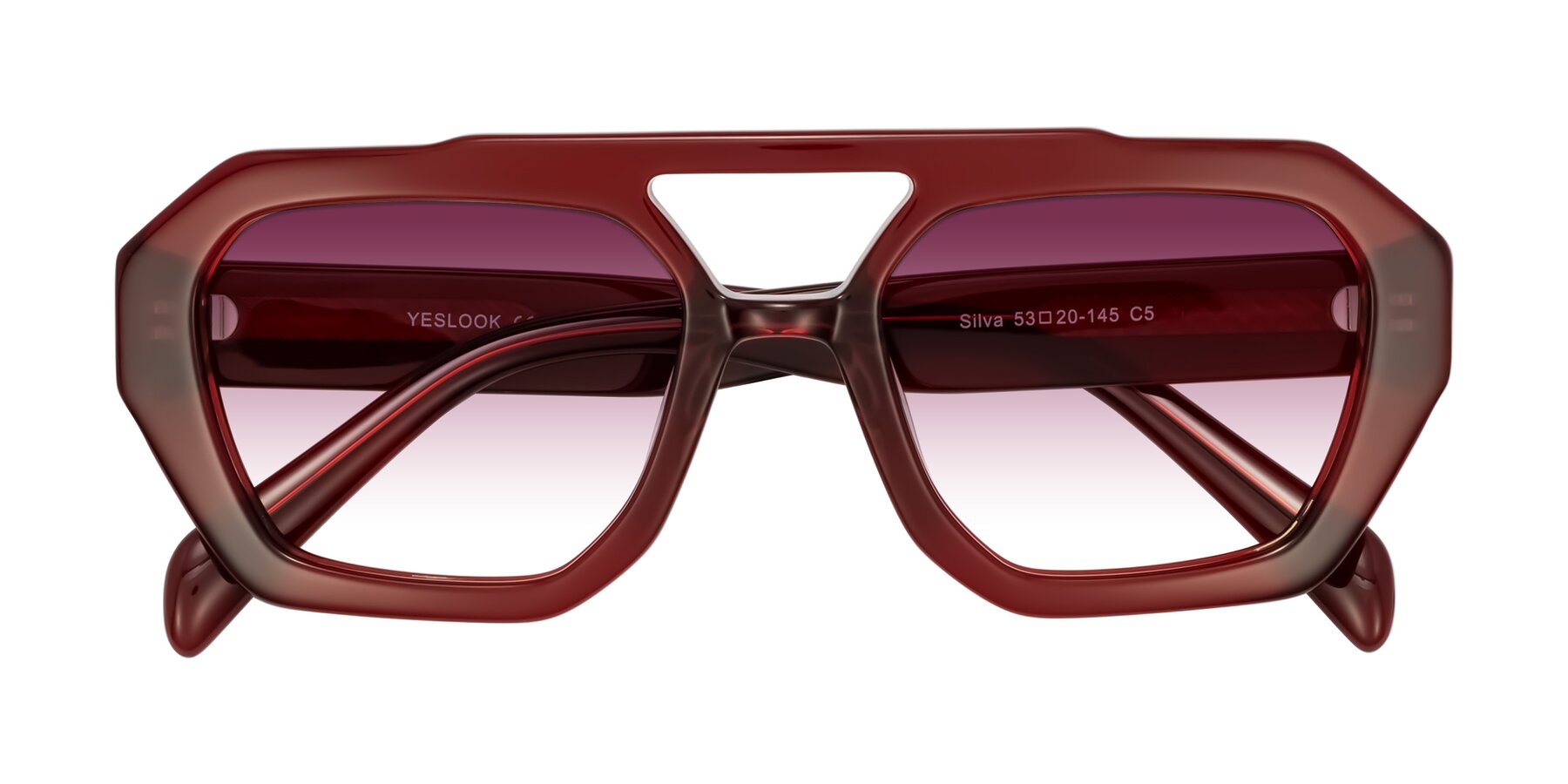 Folded Front of Silva in Wine with Wine Gradient Lenses