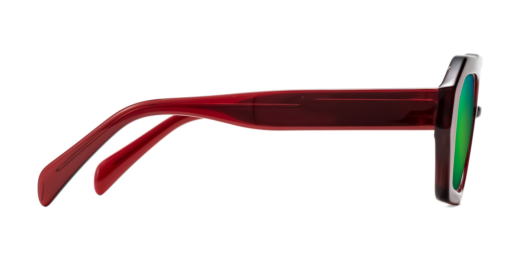 Side of Silva in Wine with Green Mirrored Lenses