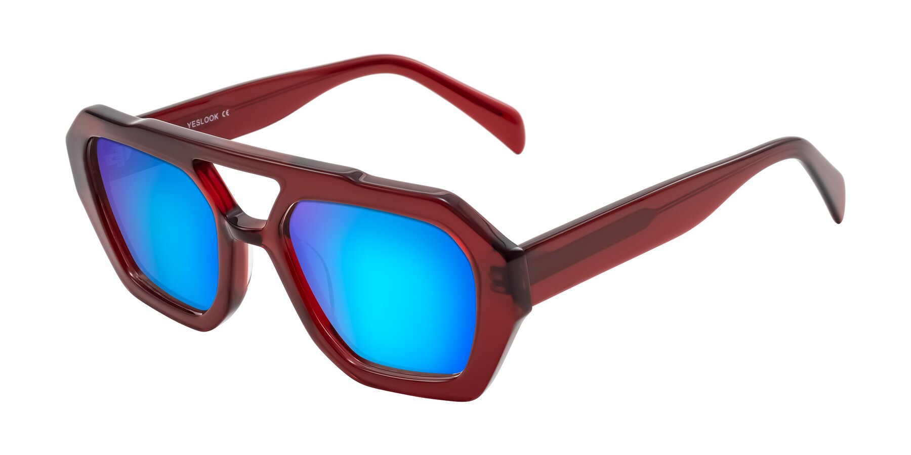 Angle of Silva in Wine with Blue Mirrored Lenses