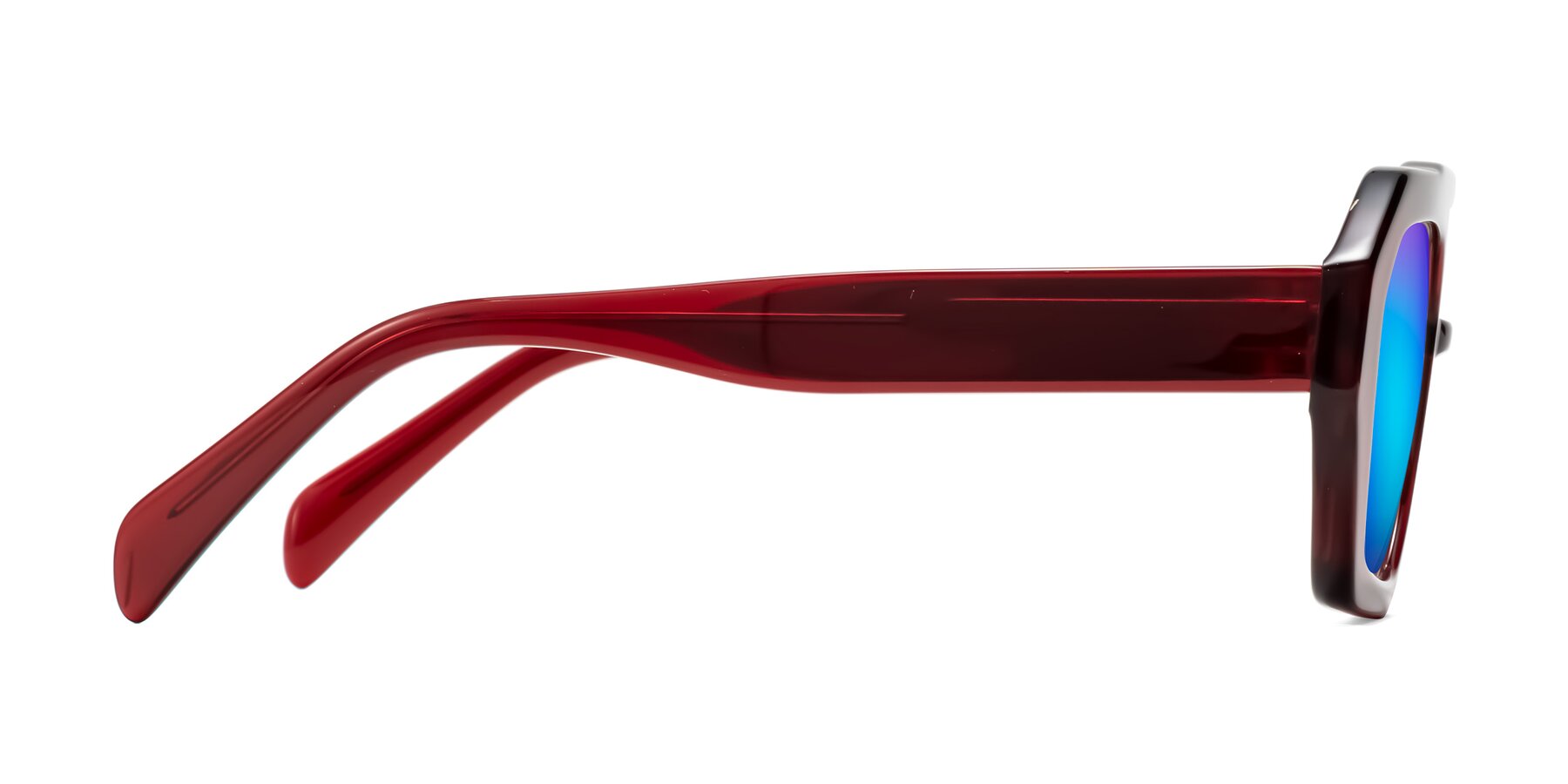 Side of Silva in Wine with Blue Mirrored Lenses