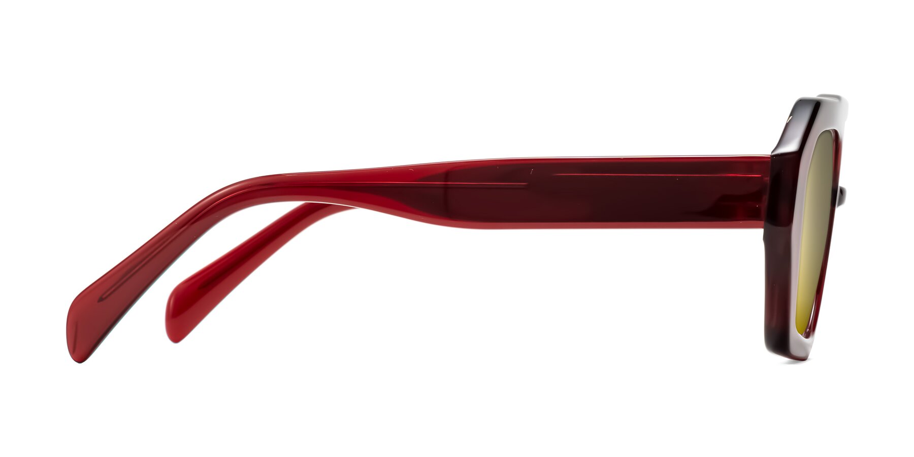 Side of Silva in Wine with Gold Mirrored Lenses