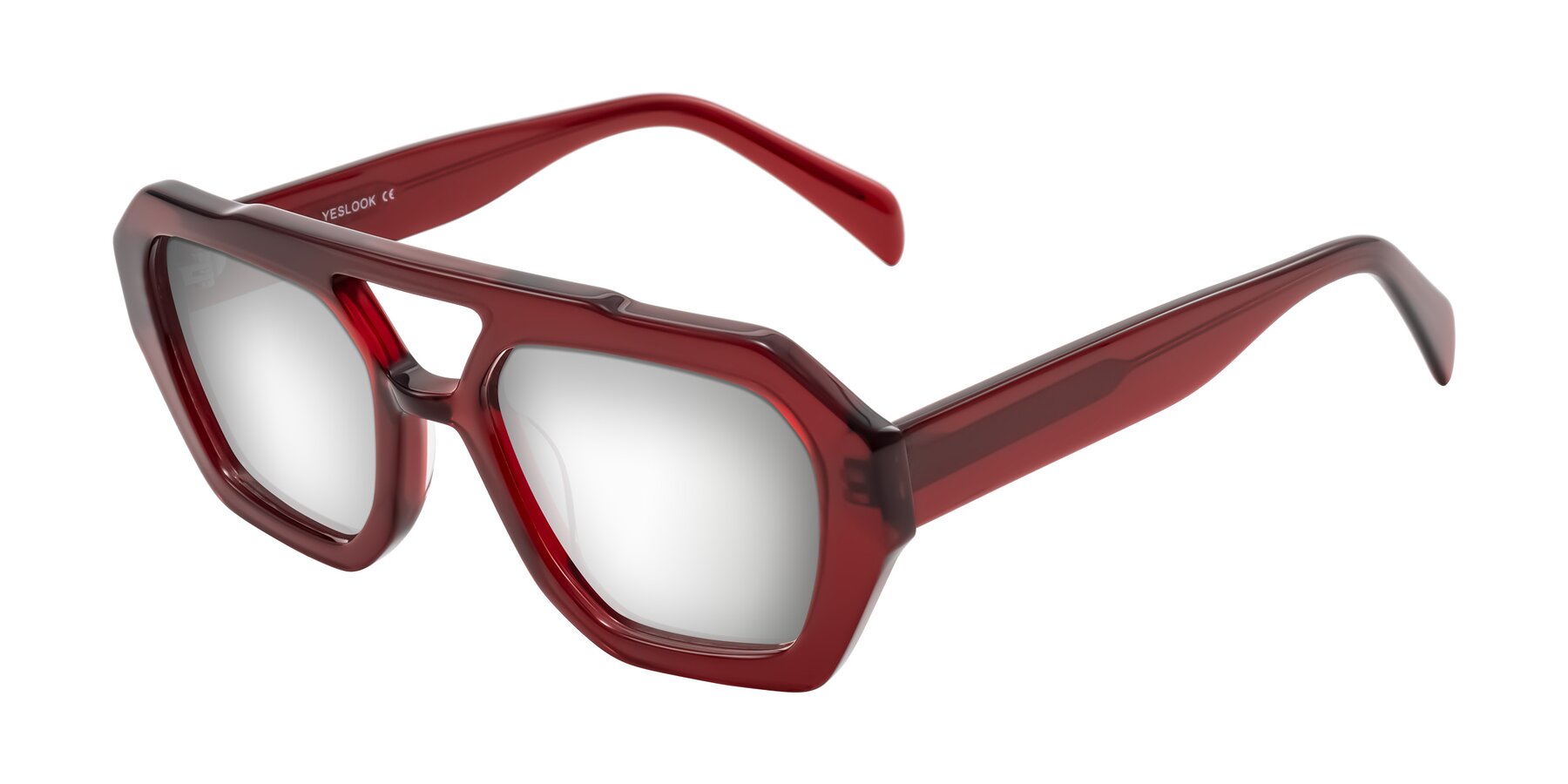 Angle of Silva in Wine with Silver Mirrored Lenses