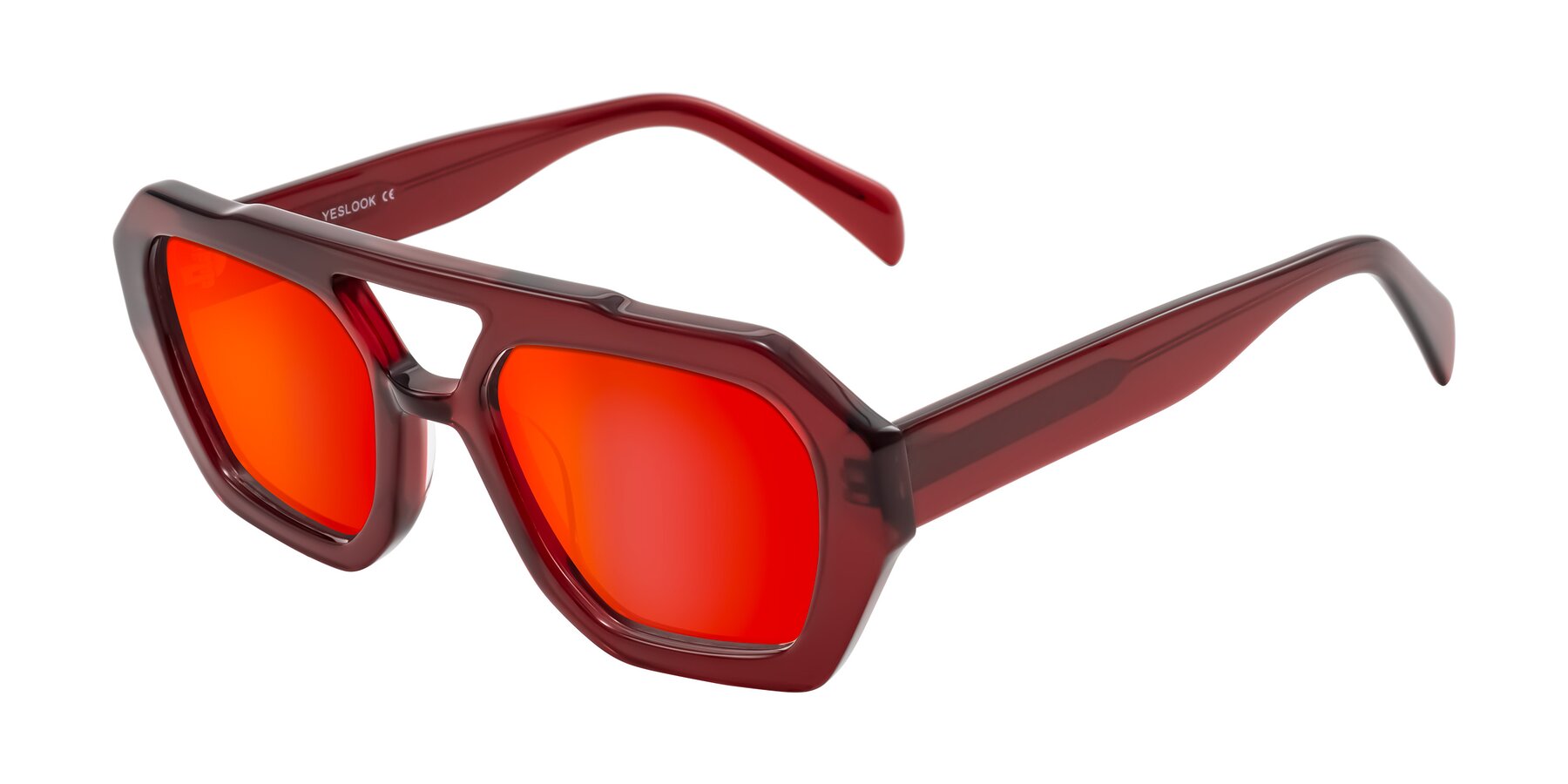 Angle of Silva in Wine with Red Gold Mirrored Lenses