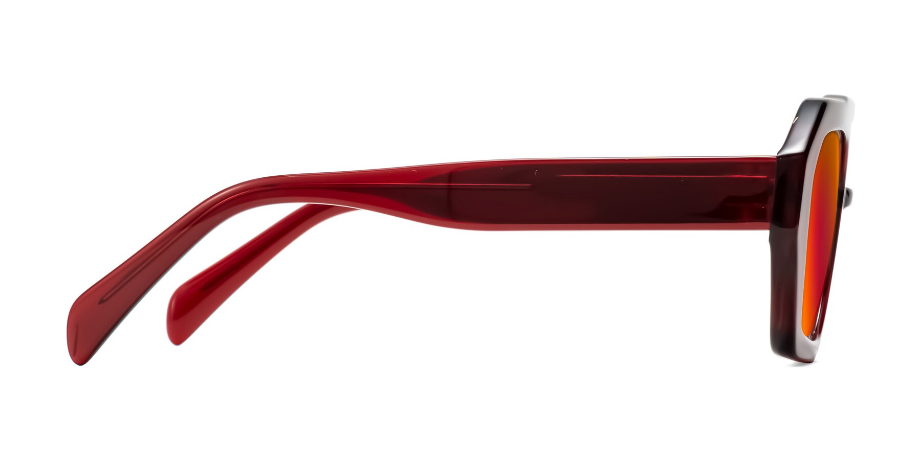 Side of Silva in Wine with Red Gold Mirrored Lenses
