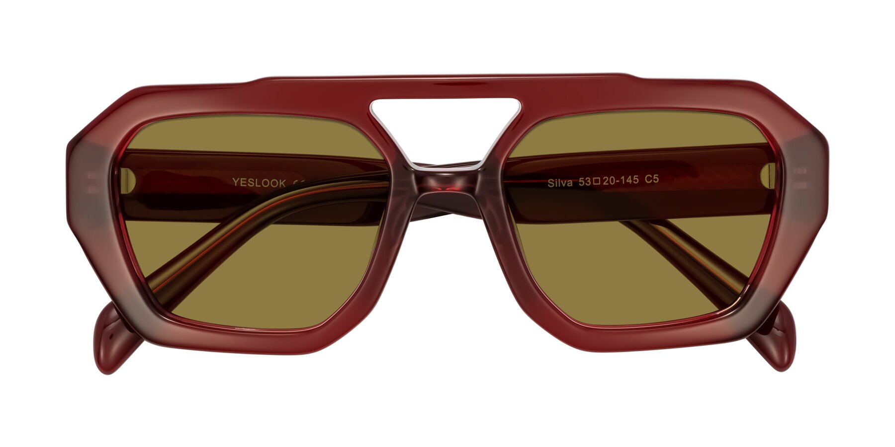 Folded Front of Silva in Wine with Brown Polarized Lenses
