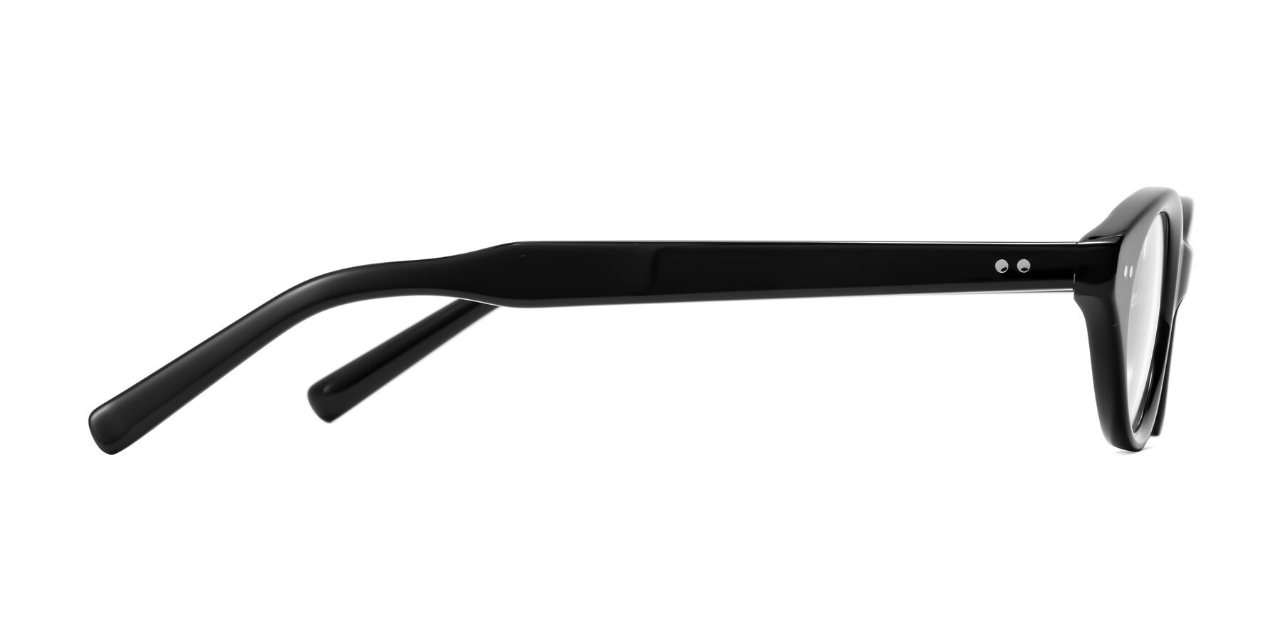 Side of Mitri in Black with Clear Eyeglass Lenses