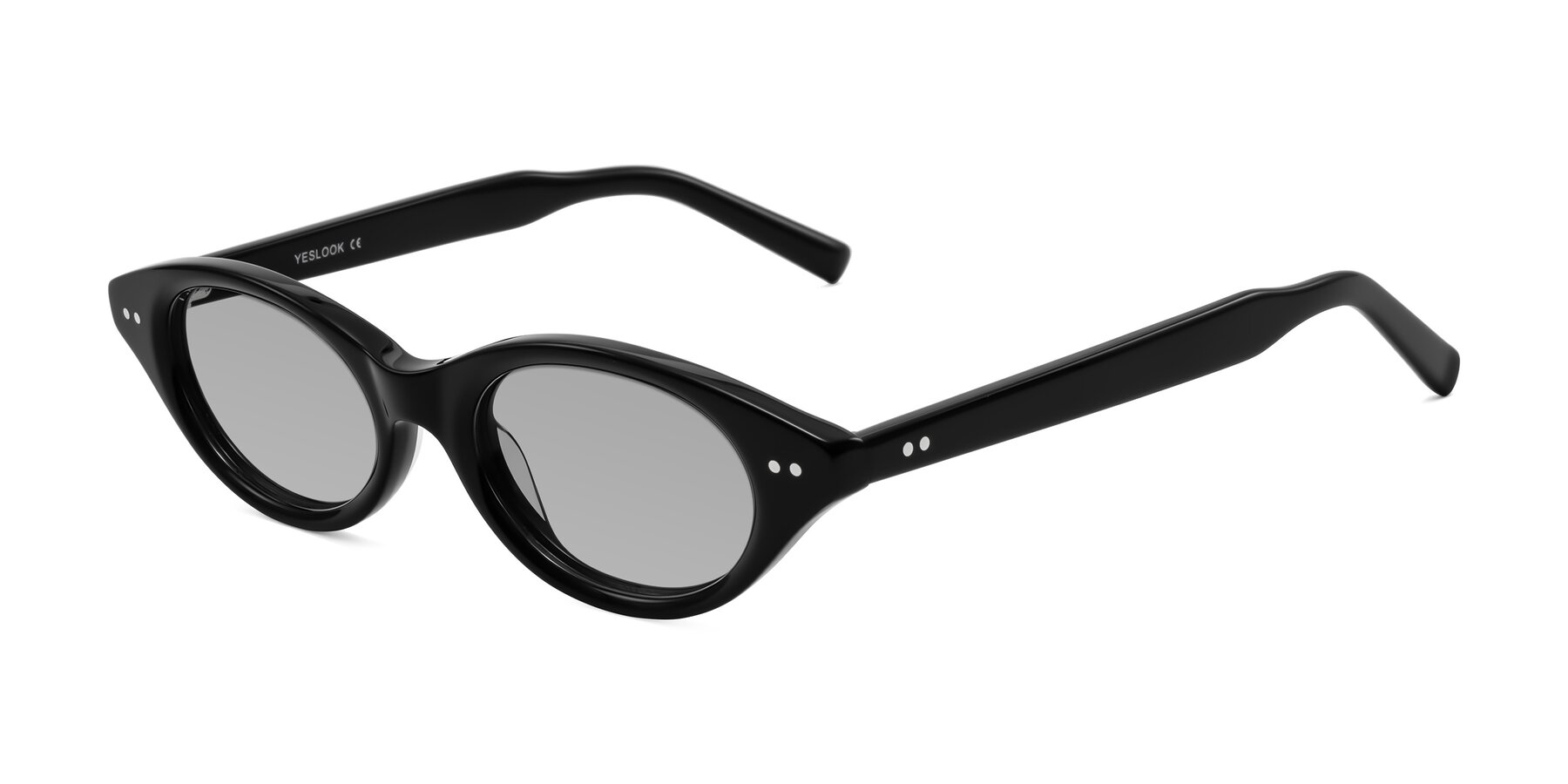 Angle of Mitri in Black with Light Gray Tinted Lenses