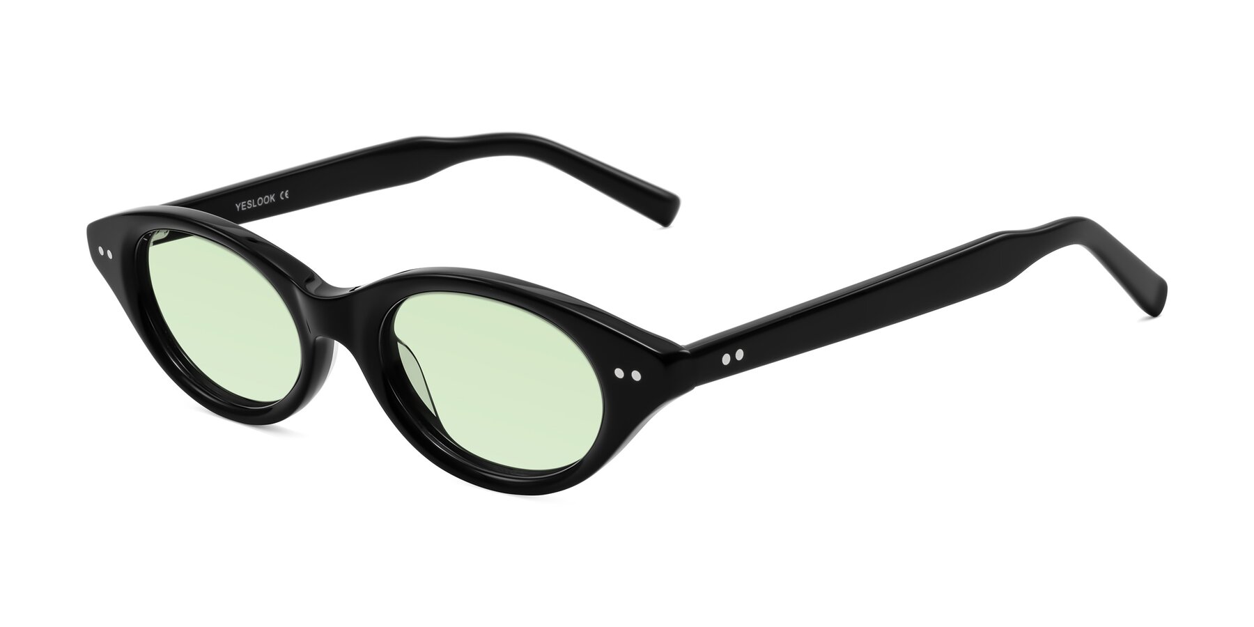 Angle of Mitri in Black with Light Green Tinted Lenses